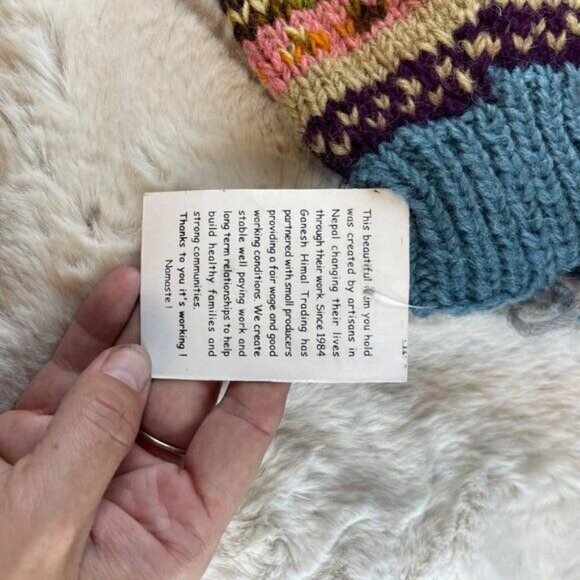 NWT Namaste Ganesh Himal Trading Co Hand Knit Mittens Gloves Peru - Picture 5 of 5